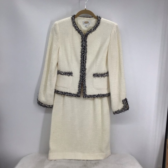 Talbots Women’s Provence Tweed 2-Piece Skirt Suit Luxury Chanelish Career Size 4 - Picture 1 of 13